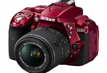 Nikon D5300 Digital SLR with 18-55mm VR II Compact Lens Kit - Red (24.2 MP) 3.2 inch LCD