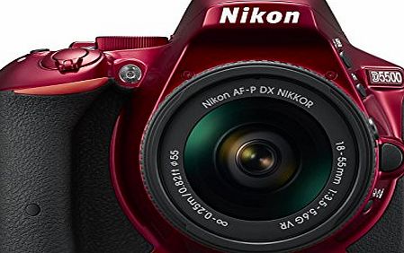 Nikon D5500 Digital SLR Camera - Red (24.2 MP, AF-P 18-55VR Lens Kit) 3-Inch LCD Screen