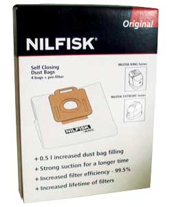 Nilfisk Pack of 4 Vacuum Cleaner Dust Bags