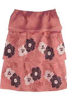 Nina Ricci Floral tiered skirt