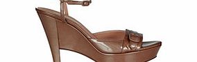 Nina Ricci Taupe hybrid-heel leather shoes
