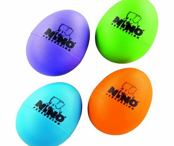 Nino Percussion Meinl NINOSET540-2 Nino Percussion Egg Shaker - Aubergine/Grass-Green/Sky-Blue/Orange