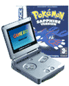 NINTENDO GBA SP Silver Console & Pokemon Sapphire