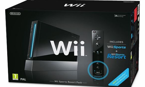 Nintendo Wii (Black) with Wii Sports   Wii Sports Resort: Includes Wii Remote Plus