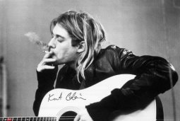 Kurt Cobain - b/w Guitar Music Poster
