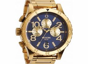Nixon Mens 48-20 Chrono Gold Blue Sunray Watch
