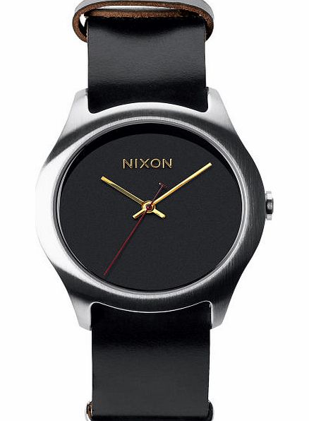 Nixon Mens Nixon Mod Leather Watch - Black / Silver /