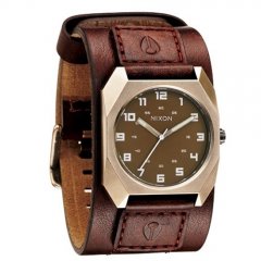 Mens Nixon Scout Leather watch 1400 brown