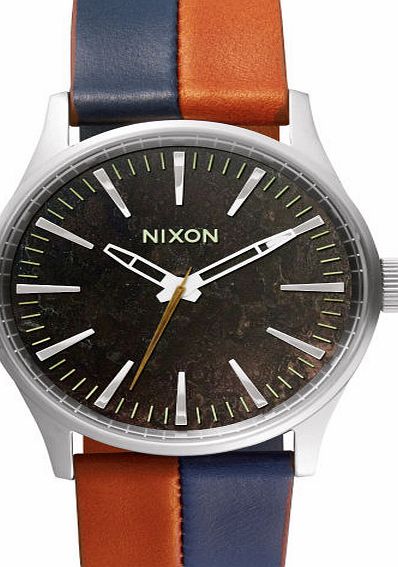 Nixon Mens Nixon Sentry 38 Leather Watch - Dark