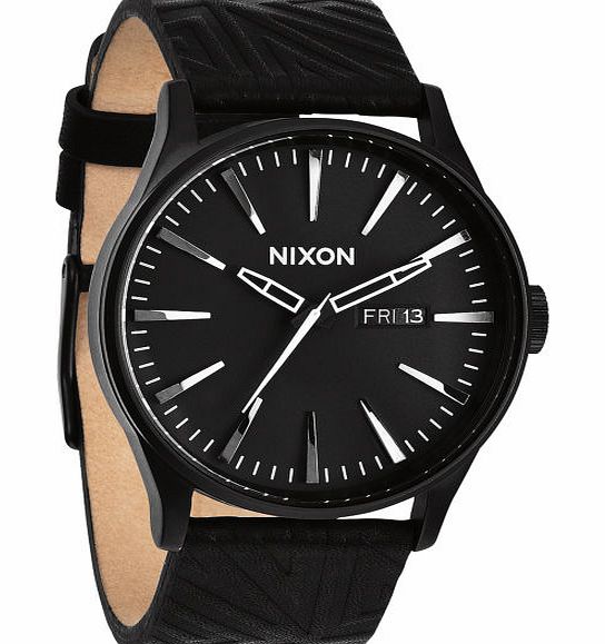 Nixon Mens Nixon Sentry Leather Watch - All Black