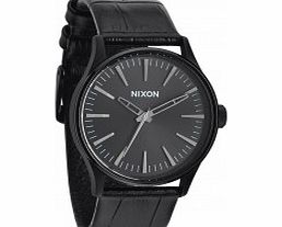 Nixon Mens Sentry 38 Black Gator Watch