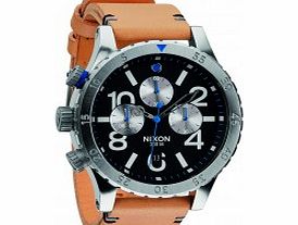 Nixon Mens The 48-20 Chrono Leather Natural and