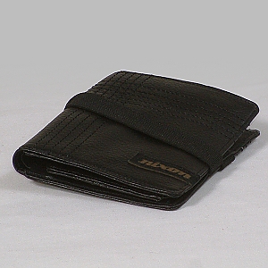 Nixon Stilted Big Bill Tri Fold Leather Wallet - Black