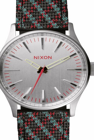 Nixon Womens Nixon Sentry 38 Leather Watch - Silver /