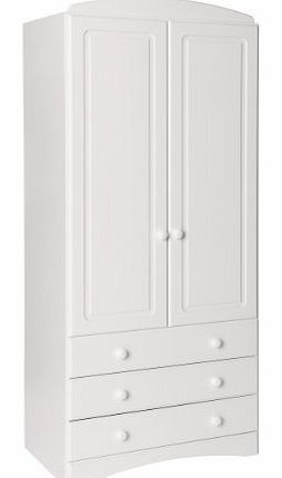 NJA Furniture Aviemore 2-Door 3-Drawer Robe, 192 x 82 x 49 cm, White