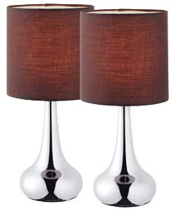 no Chrome Touch Effect Table Lamps - Chocolate