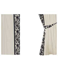 Clarissa Black and Cream Curtains - 66 x 72 inches