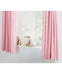 Gingham Lined Curtains - 66 x 72 inches