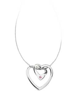 no Hot Gems Sterling Silver Pink Heart Pendant