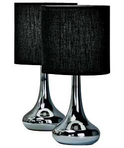 no Pair of Chrome Touch Table Lamps