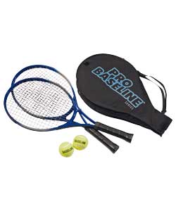 no Pro Baseline Aluminium Tennis Rackets and 2 Balls