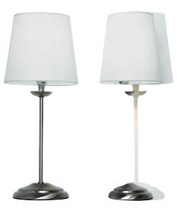 no Set of 2 Satin Nickel Candlestick Table Lamps