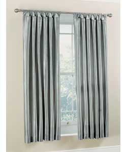 Shot Satin Lined Silver Tab Top Curtains - 46 x