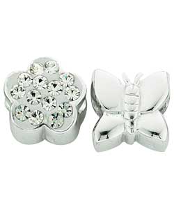 no Sterling Silver Childs Flower and Butterfly