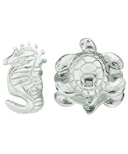 no Sterling Silver Childs Turtle and Seahorse Charms