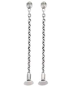 no Sterling Silver Crystal Carrier Drop Earrings