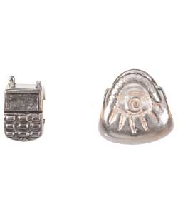 Sterling Silver Mobile Phone Charm and Handbag