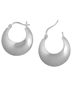 Sterling Silver Moon Shape Hoop Earrings