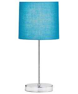 no Teal Fabric Shade Stick Table Lamp
