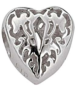 no Truth Sterling Silver Filigree Heart Charm