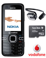 Nokia 6124   Nokia Stereo Bluetooth Headset   4GB Memory Card Vodafone ANYTIME 300   250 TEXTS 18 Months