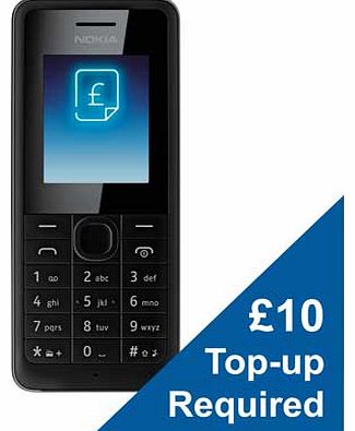 O2 Nokia 106 Mobile Phone - Black