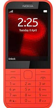 Nokia Sim Free Nokia 225 Mobile Phone - Red