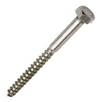Non-Branded Coach Screws A2 Stainless Steel M10 x 120 Pack of 10