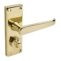 Non-Branded Eclipse Privacy Door Handle Straight Polished Brass