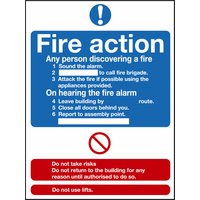 Non-Branded Fire Action Notice Sign