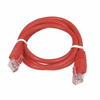 Non-Branded Patch Lead Red 1.0m Pack of 10
