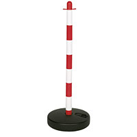 Plastic Post And Base Red and White Pack of 2
