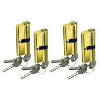 Securefast 5-Pin Euro Cylinder Keyed Alike Brass 35-35 (70)mm