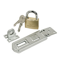 Non-Branded Sterling 100mm Hasp and Staple with Padlock