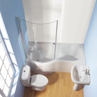 Non-Branded Wharf Shower Bath Bathroom Suite White Left Hand