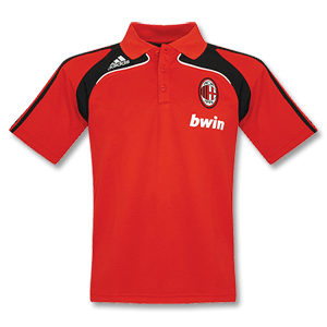 None 08-09 AC Milan Polo Shirt - Red/Black *import