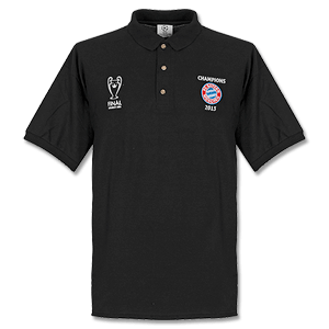 None 2013 Bayern Munich Champions Polo Shirt - Black