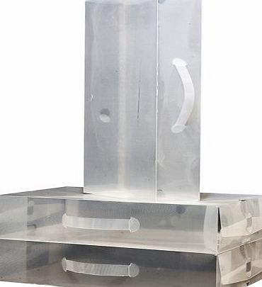 none 3 x Clear Foldable Plastic Boot Storage Boxes by KurtzyTM