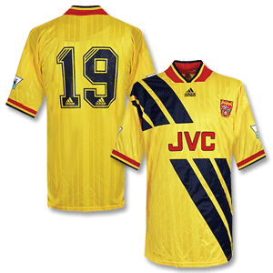None 93-94 Arsenal Away Players Shirt   No.19 (Carter)   Premier League Sleeve Patch