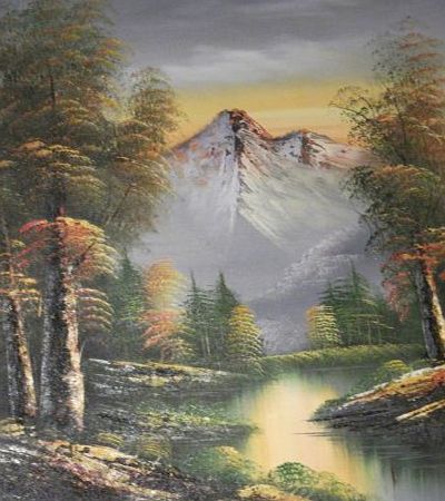 None Beautiful Oil Painting On Canvas Mountain View Landscape 20x24``